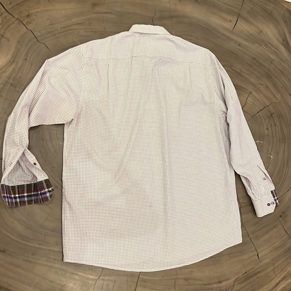 Eton purple plaid men’s size 18/46 dress shirt - Picture 5 of 5